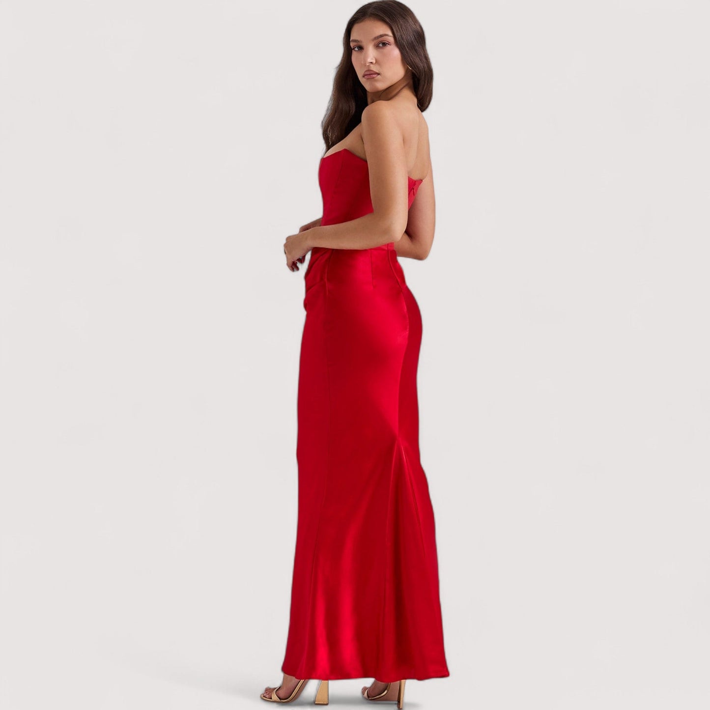 Damen Korsettkleid schulterfrei figurbetont elegant tailliert
