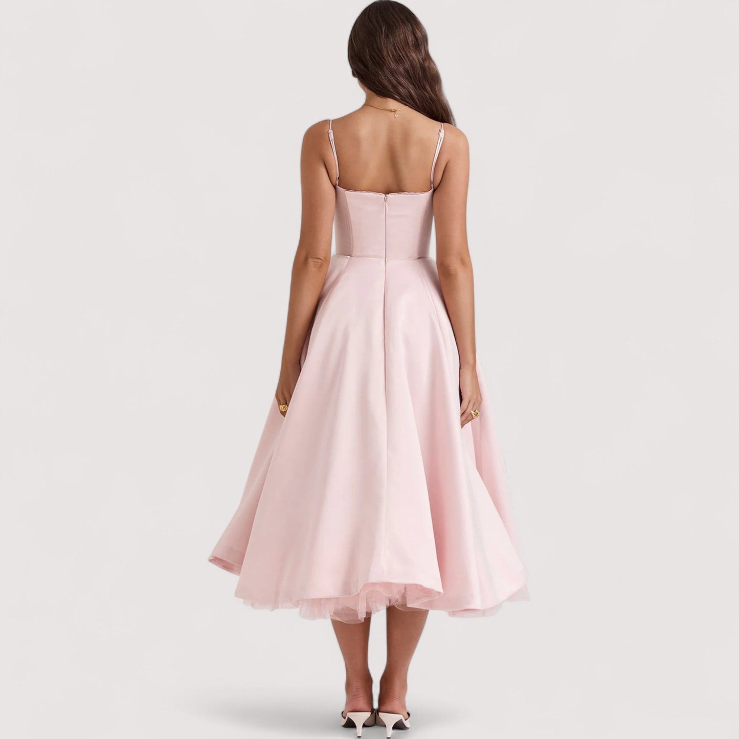 Damen Sommerkleid korsettinspiriert figurbetont fließend elegant festlich vielseitig