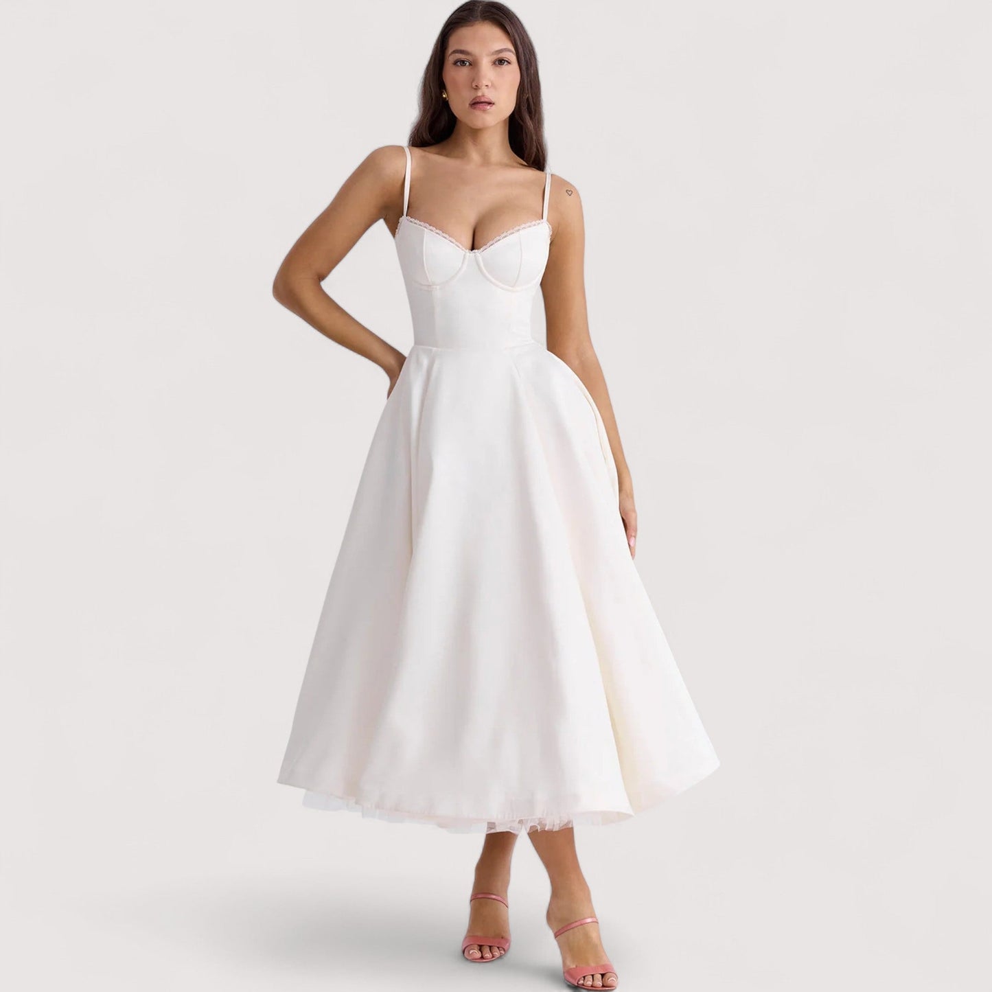 Damen Sommerkleid korsettinspiriert figurbetont fließend elegant festlich vielseitig