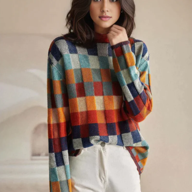 Damen Rollkragenpullover locker, weich, elegant, bequeme Passform