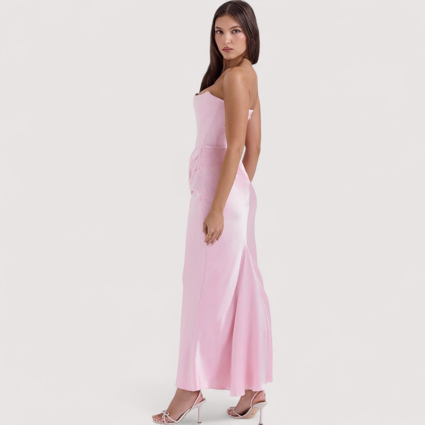 Damen Korsettkleid schulterfrei figurbetont elegant tailliert