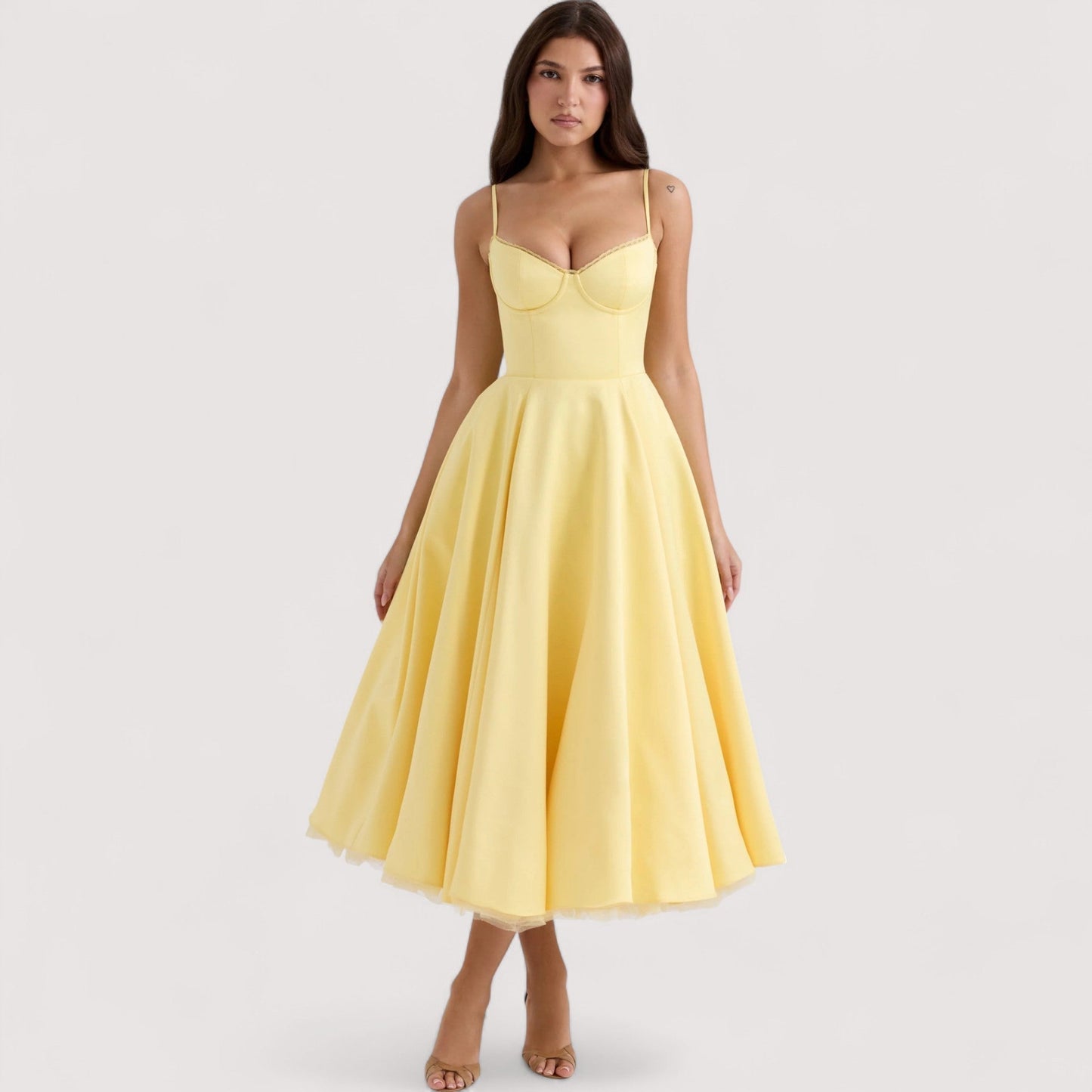 Damen Sommerkleid korsettinspiriert figurbetont fließend elegant festlich vielseitig