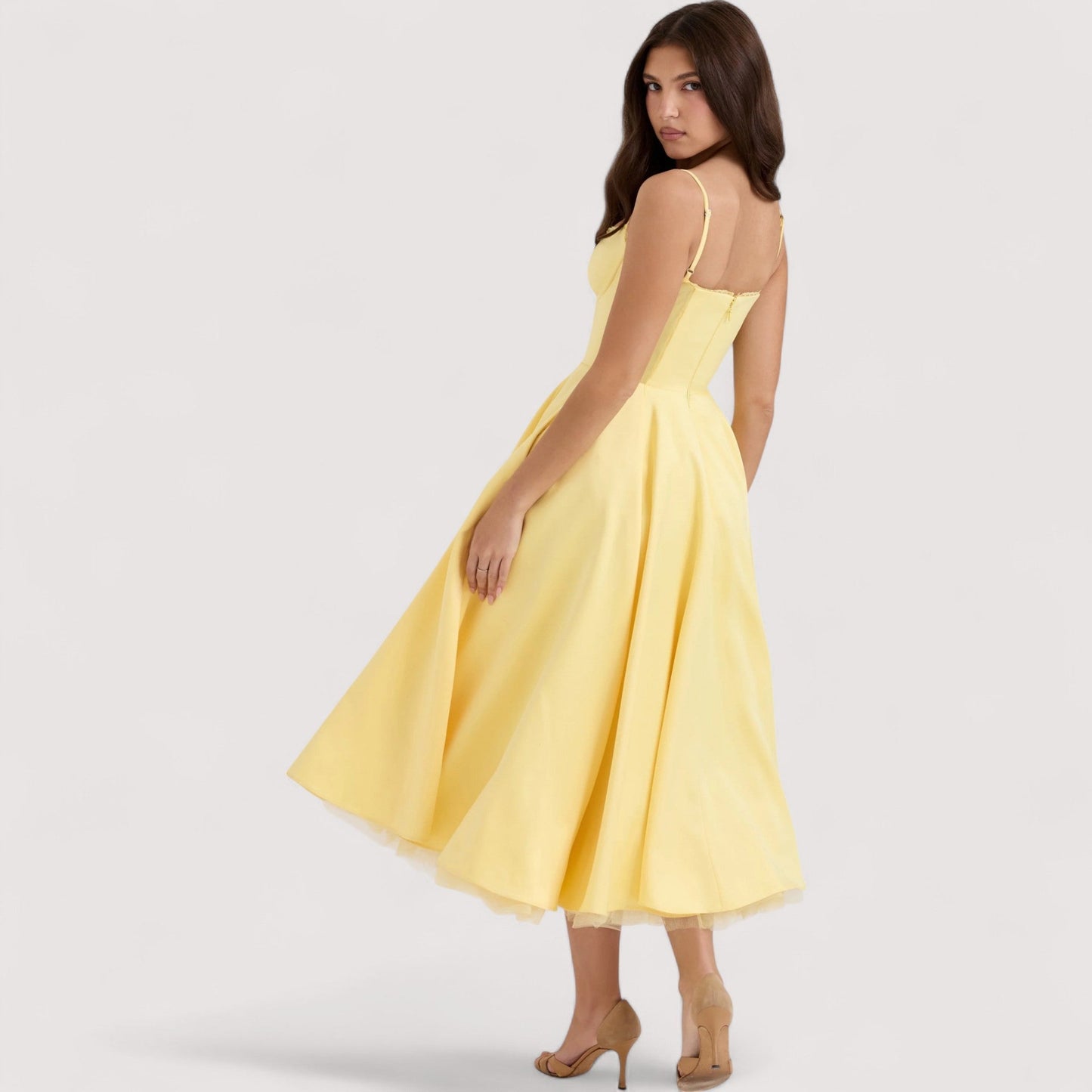 Damen Sommerkleid korsettinspiriert figurbetont fließend elegant festlich vielseitig