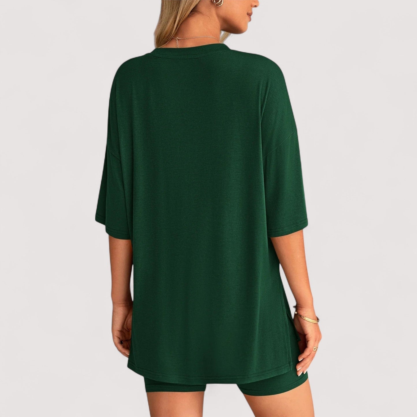 Damen T-Shirt und Shorts Set locker geschnitten hoch taillierte Shorts bequem atmungsaktiv vielseitig