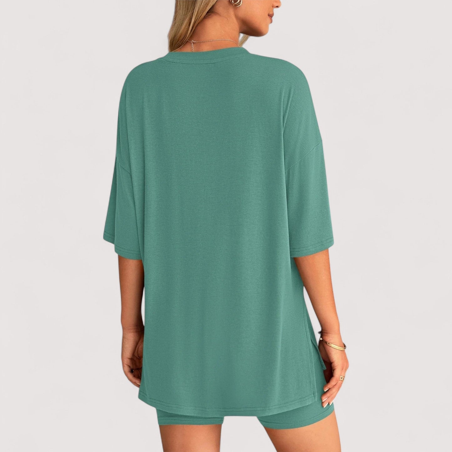 Damen T-Shirt und Shorts Set locker geschnitten hoch taillierte Shorts bequem atmungsaktiv vielseitig