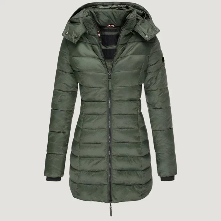 Damen Steppjacke Regular Fit Warm Leicht Reißverschluss Alltag Winter Freizeit