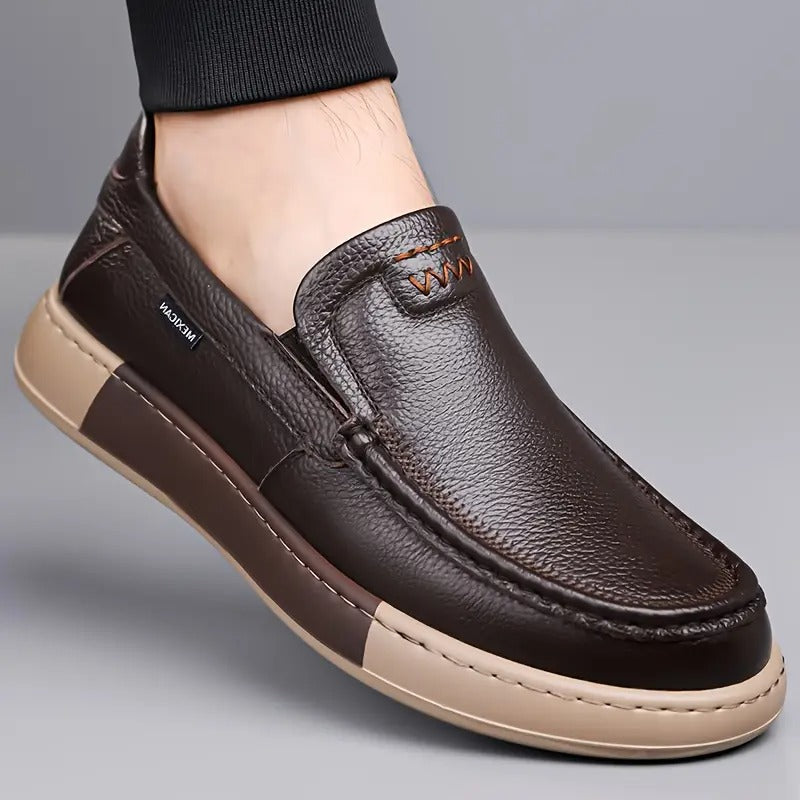 Herren Pantoffeln Leder orthopädisch rutschfest gepolstert atmungsaktiv stoßdämpfend Slip-On Hausschuhe Alltag