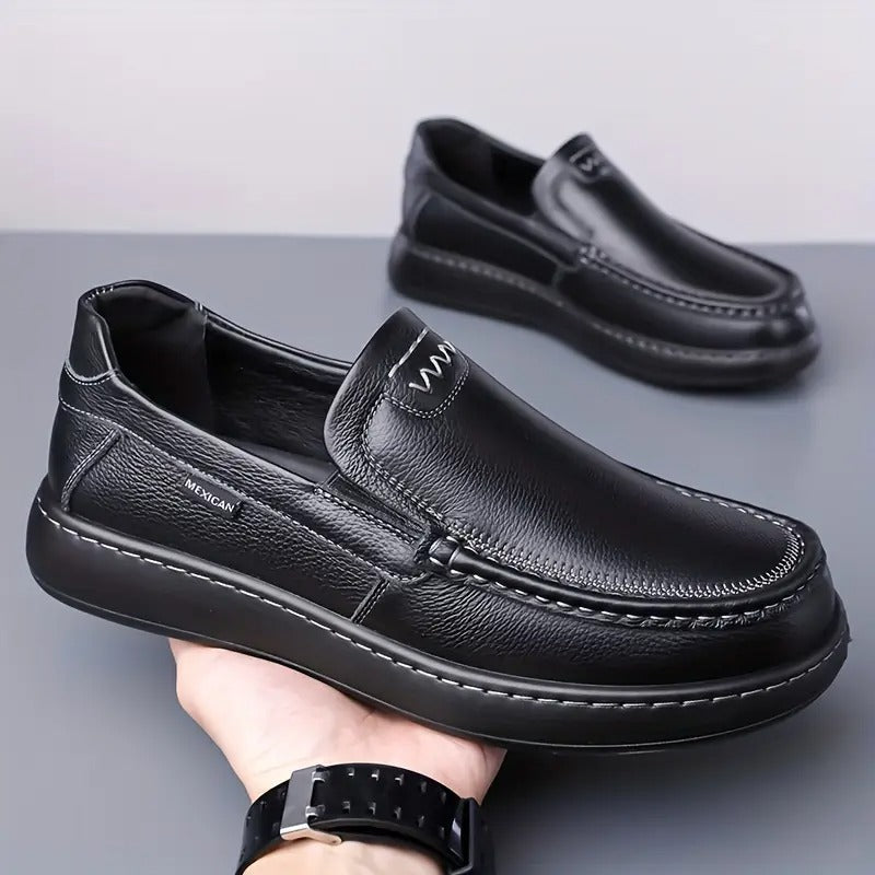 Herren Pantoffeln Leder orthopädisch rutschfest gepolstert atmungsaktiv stoßdämpfend Slip-On Hausschuhe Alltag