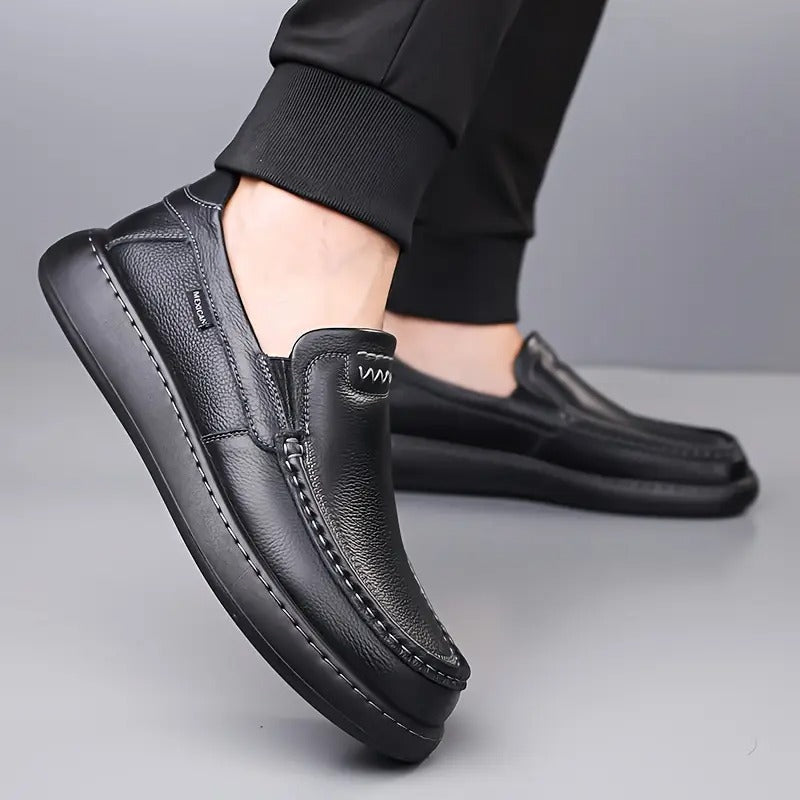 Herren Pantoffeln Leder orthopädisch rutschfest gepolstert atmungsaktiv stoßdämpfend Slip-On Hausschuhe Alltag