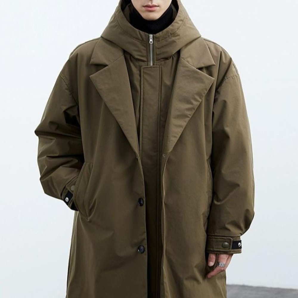 Herren Outdoor Jacke wasserdicht winddicht Kapuze Reißverschlusstaschen Alltagsjacke