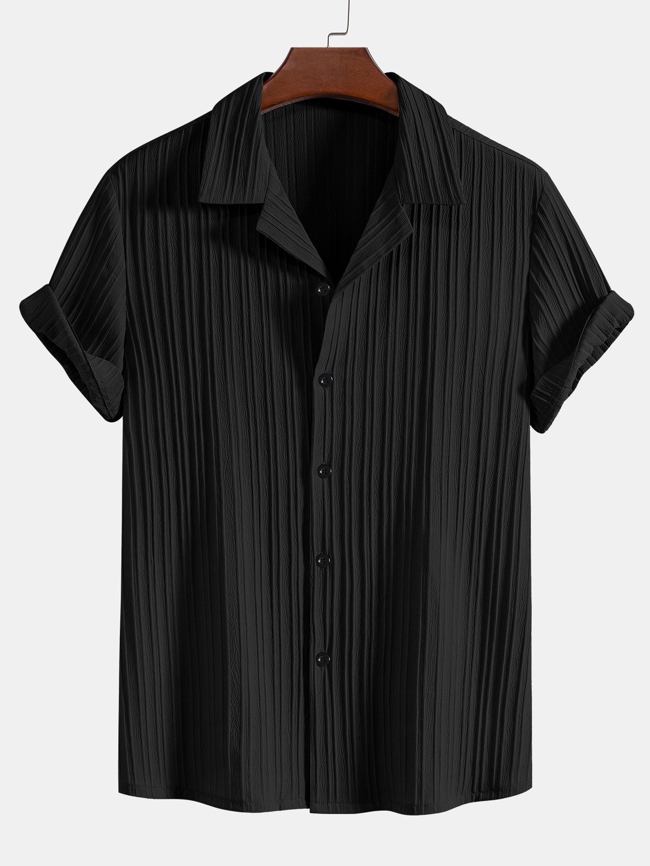 Herren Leinenhemd und Leinenhose Set Sommer Zweiteiler Freizeitanzug atmungsaktiv