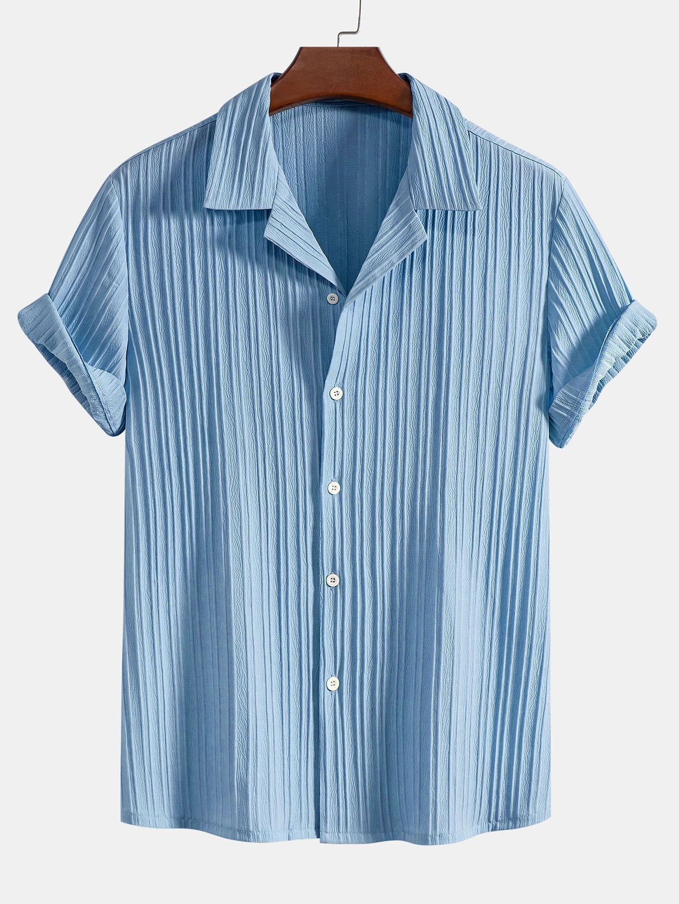 Herren Leinenhemd und Leinenhose Set Sommer Zweiteiler Freizeitanzug atmungsaktiv