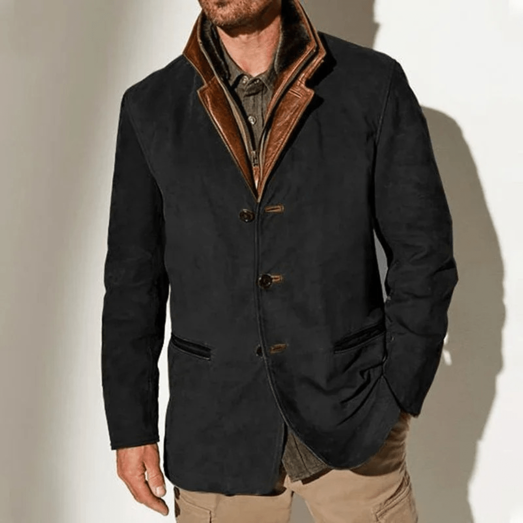Herren Lederjacke Biker Stil Used Look tailliert Reverskragen asymmetrischer Reißverschluss