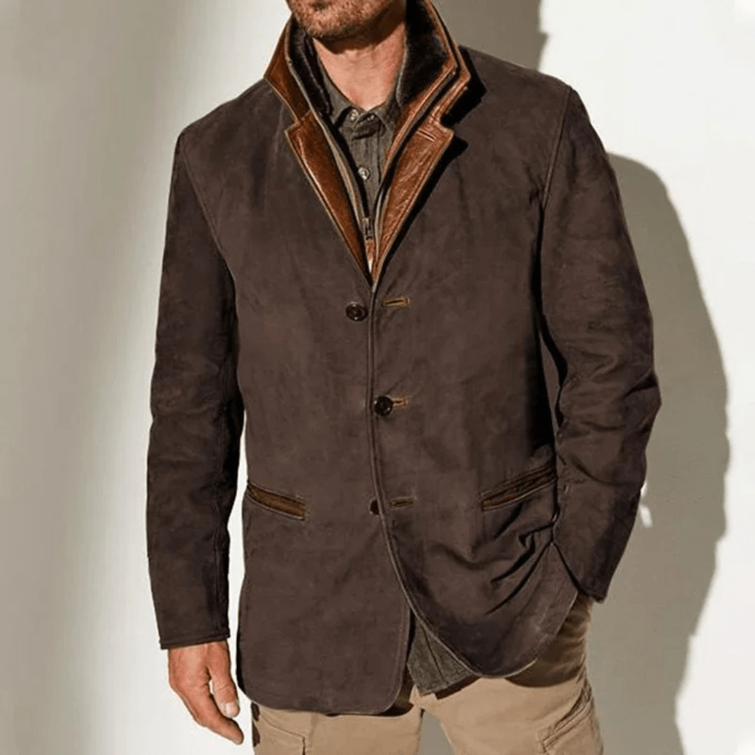 Herren Lederjacke Biker Stil Used Look tailliert Reverskragen asymmetrischer Reißverschluss