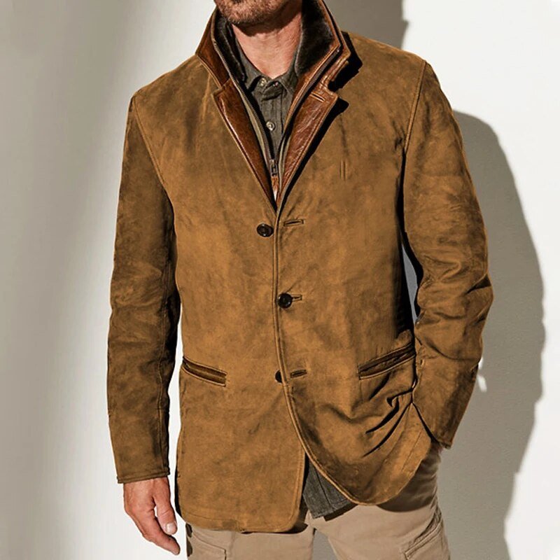 Herren Lederjacke Biker Stil Used Look tailliert Reverskragen asymmetrischer Reißverschluss