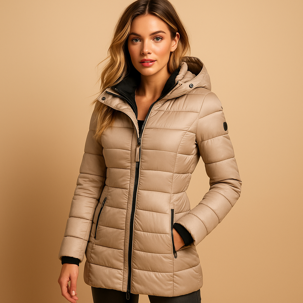Damen Pufferjacke Regular Fit Leicht Warm Kapuze Alltag Winter Outdoor Freizeit