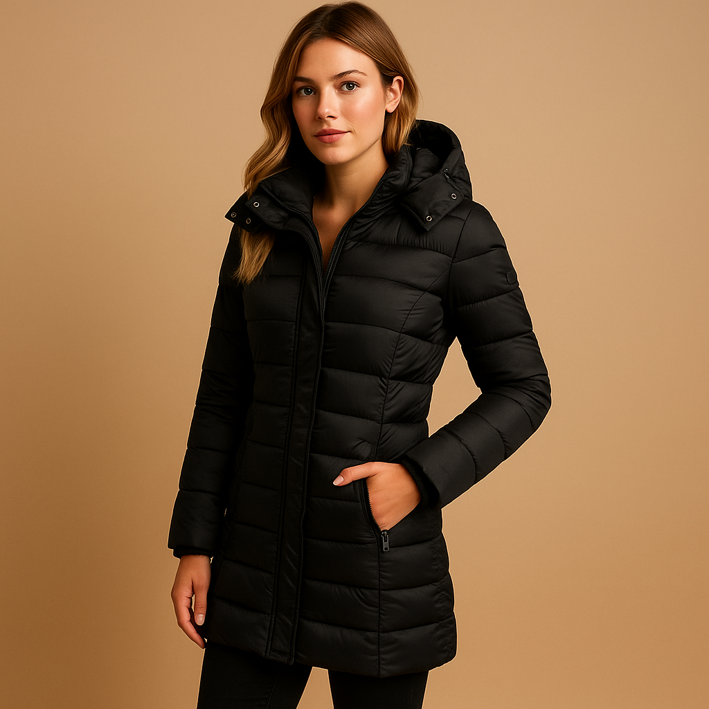 Damen Pufferjacke Regular Fit Leicht Warm Kapuze Alltag Winter Outdoor Freizeit