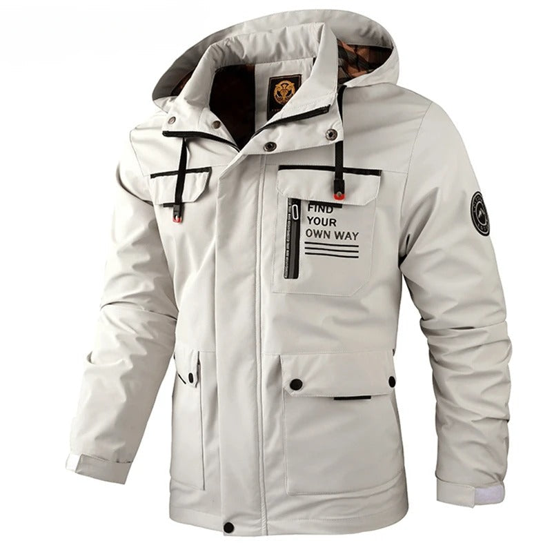Herren Winterjacke Regular Fit Warm Wetterfest Elegant Outdoor Stadt Berge Komfort Winter