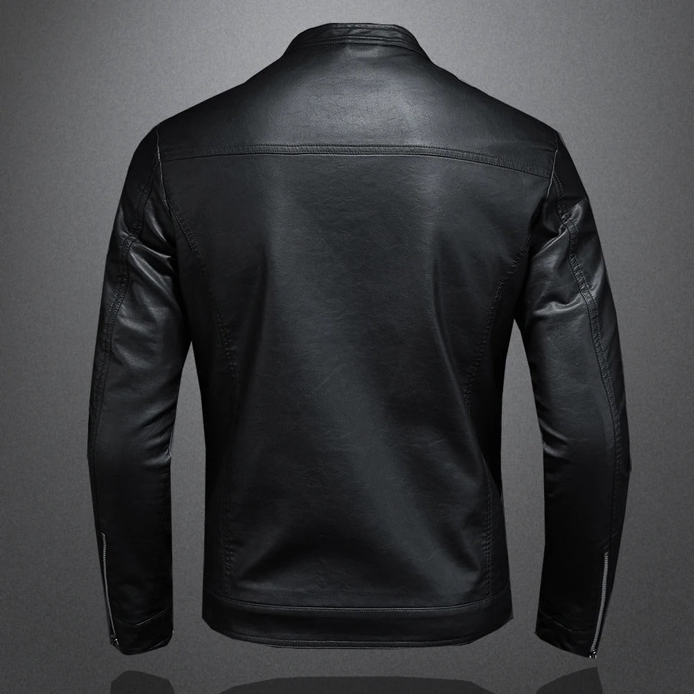 Herren Lederjacke Regular Fit Eco-Leder Klassisch Zeitlos Casual Abend Streetwear Elegant