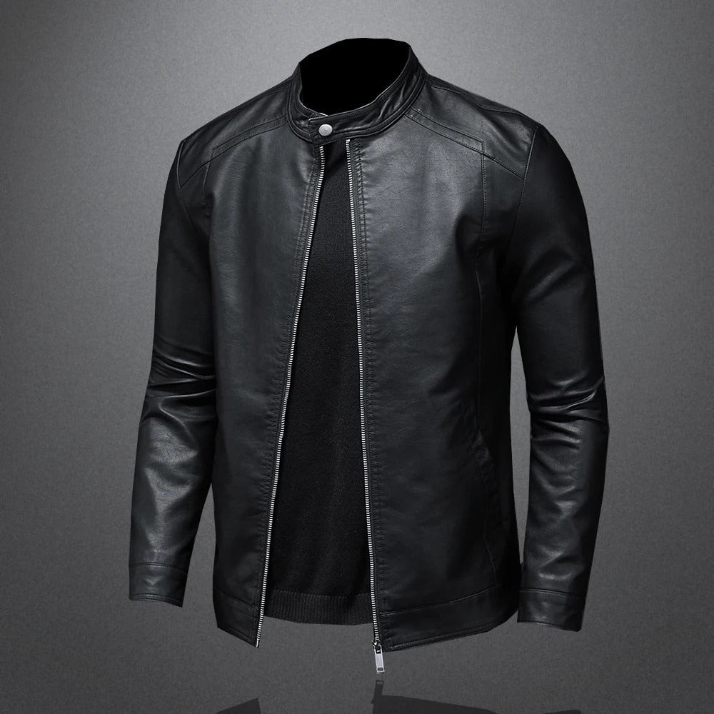 Herren Lederjacke Regular Fit Eco-Leder Klassisch Zeitlos Casual Abend Streetwear Elegant