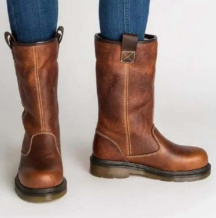 Damen Winterstiefel gefüttert rutschfest faltbar bequem robust