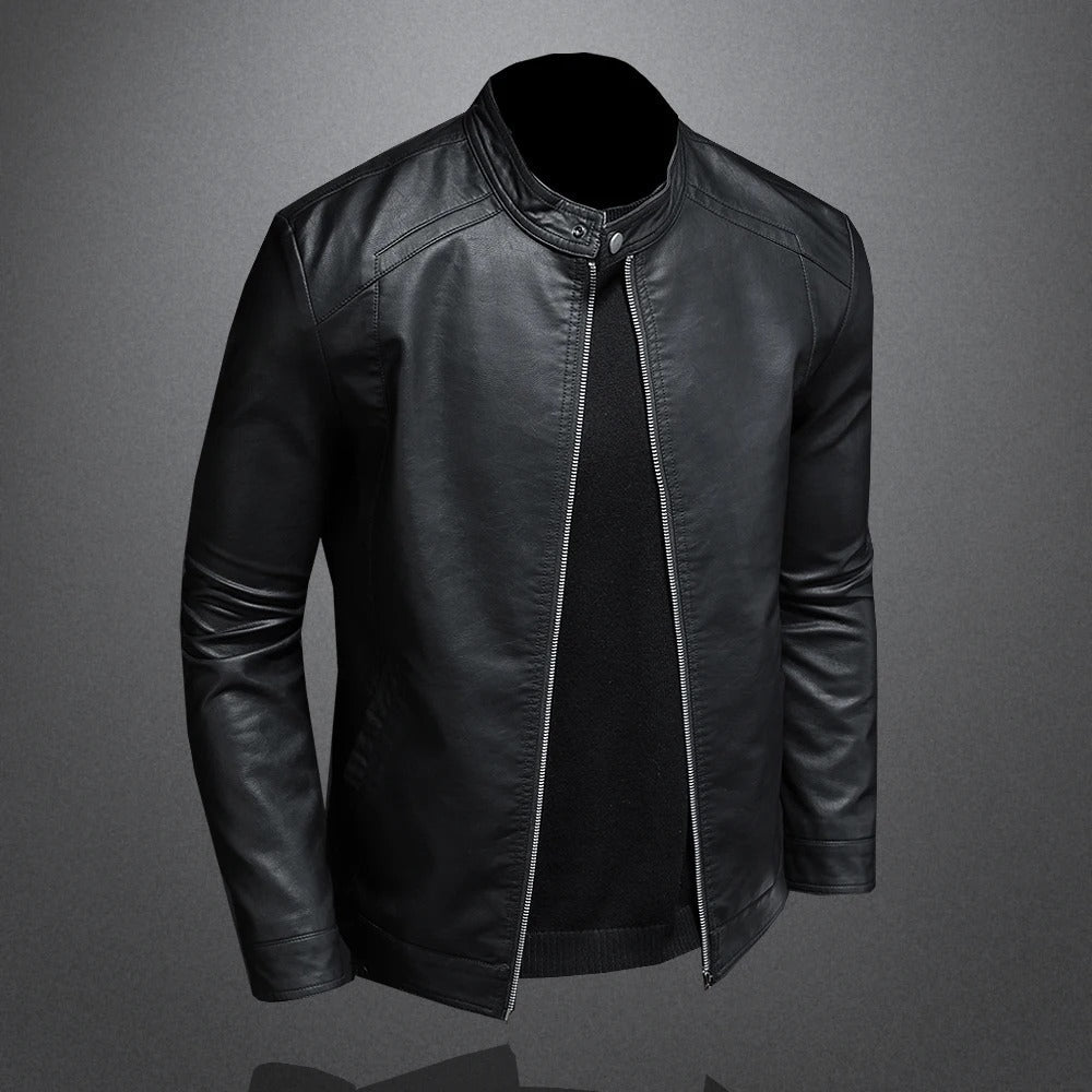 Herren Lederjacke Regular Fit Eco-Leder Klassisch Zeitlos Casual Abend Streetwear Elegant