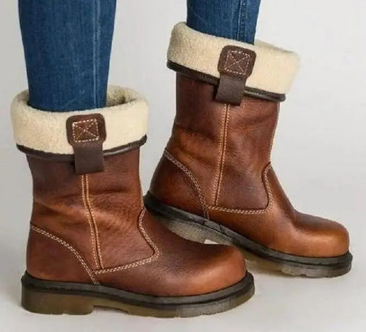 Damen Winterstiefel gefüttert rutschfest faltbar bequem robust