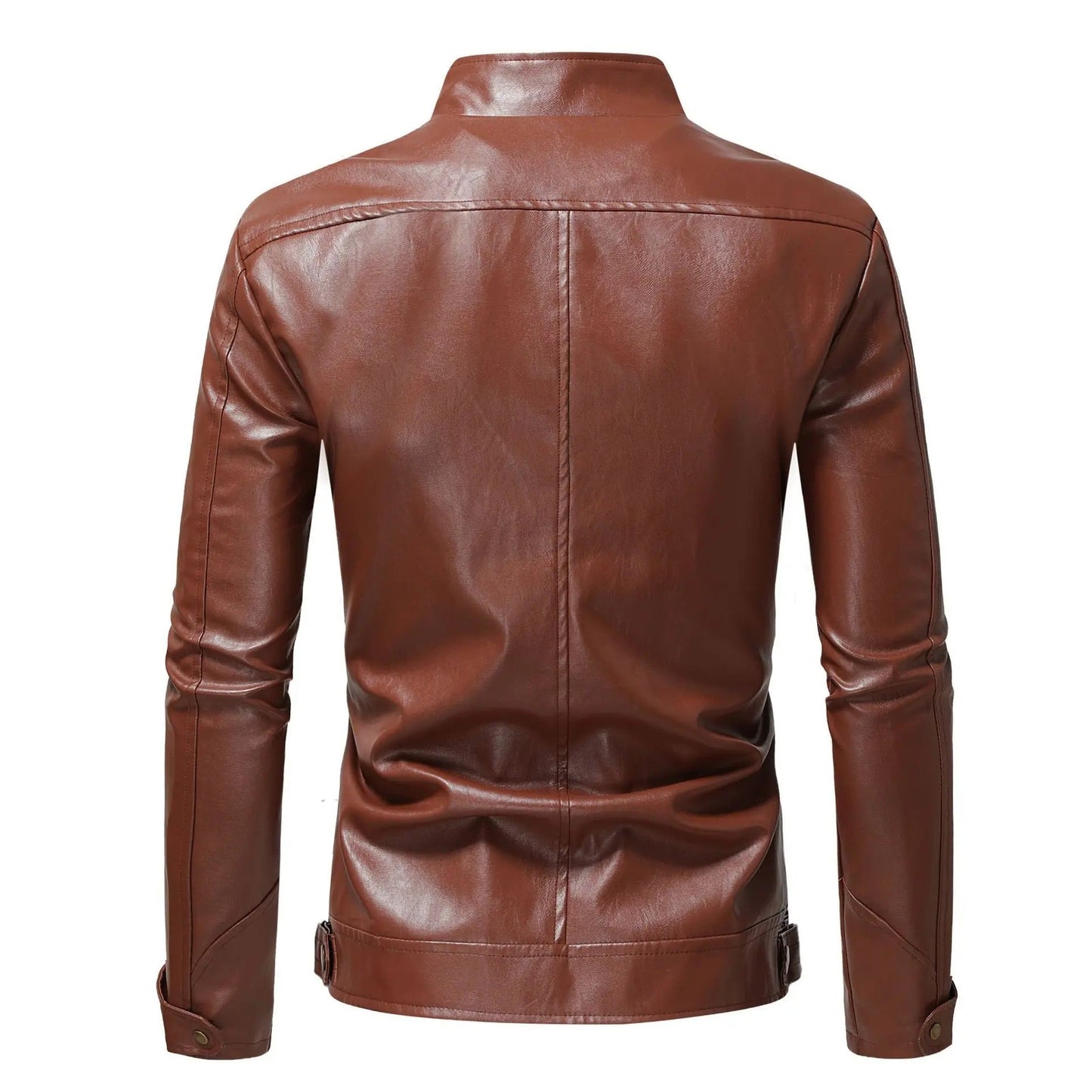 Herren Lederjacke Schwarz Slim Fit Elegant Klassisch Reißverschluss