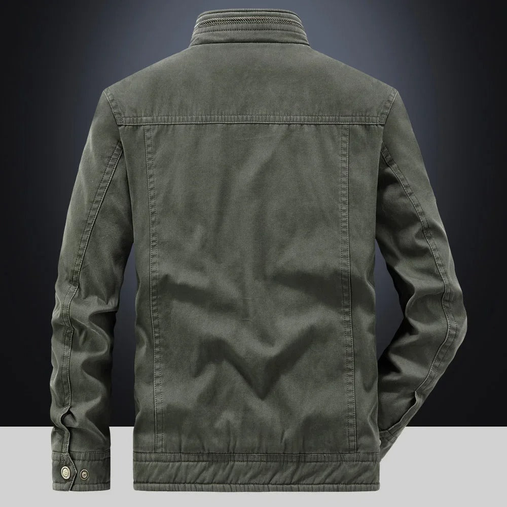 Herren Freizeitjacke Stehkragen Reißverschluss Fleece Innenfutter Regular Fit Winter Übergangsjacke