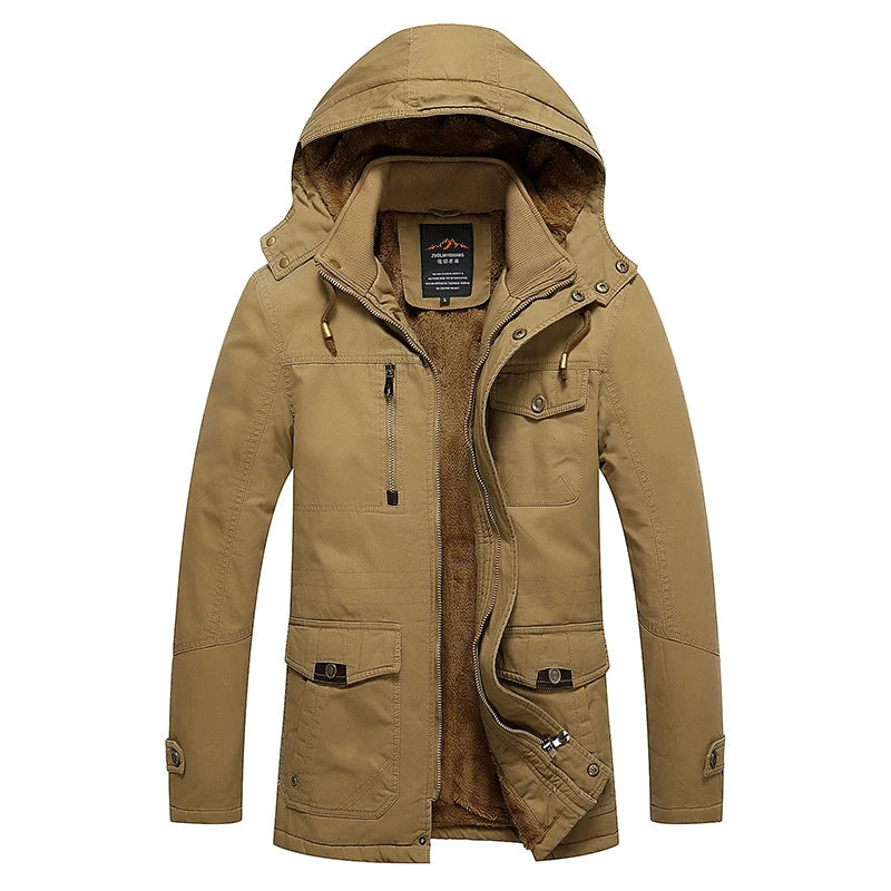 Herren Winterjacke Regular Fit Baumwollgefüttert Gepolstert Elegant Alltag Business Casual Warm Leicht Übergang