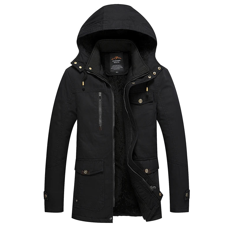 Herren Winterjacke Regular Fit Baumwollgefüttert Gepolstert Elegant Alltag Business Casual Warm Leicht Übergang