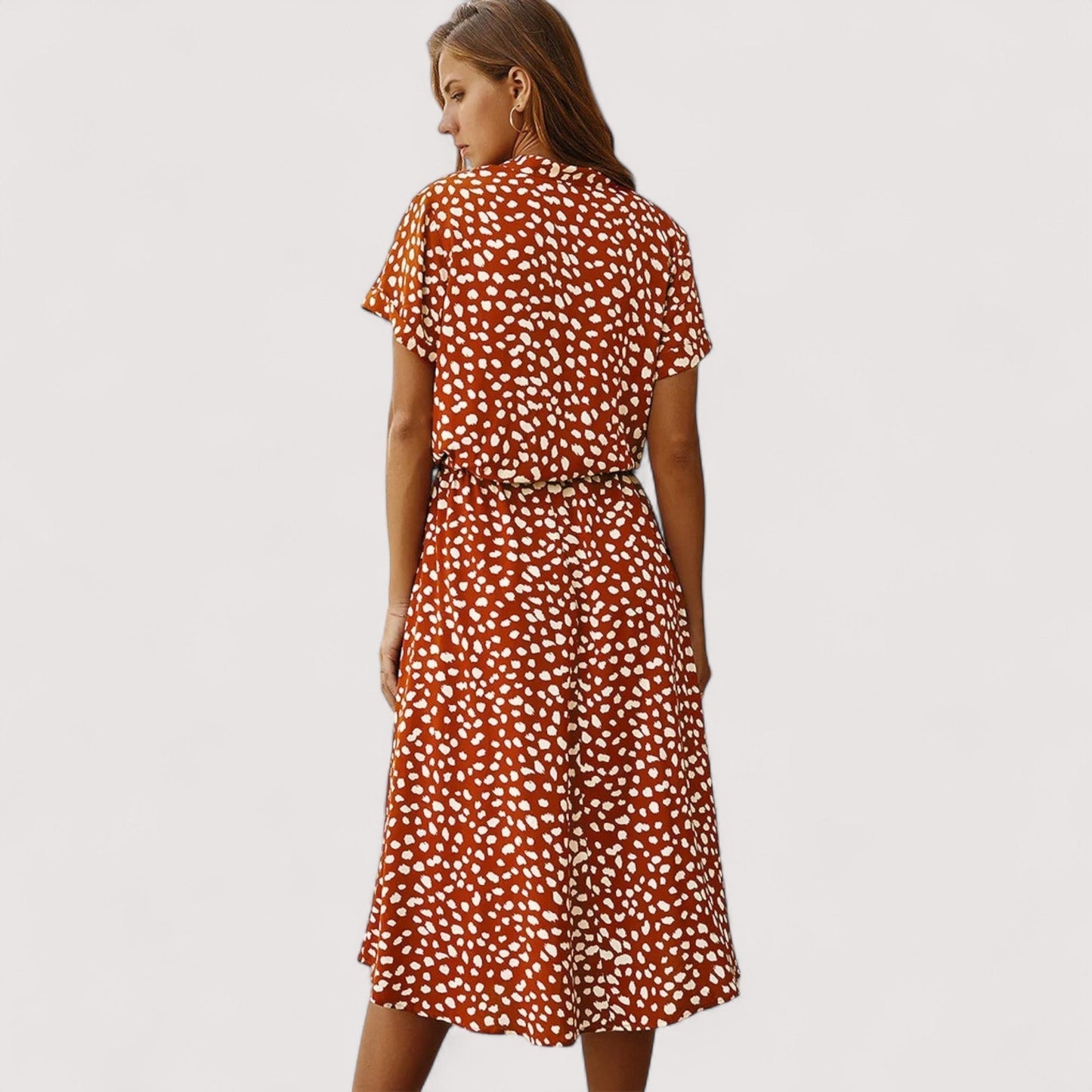 Damen Sommerkleid gemustert locker Passform leicht atmungsaktiv vielseitig bequem