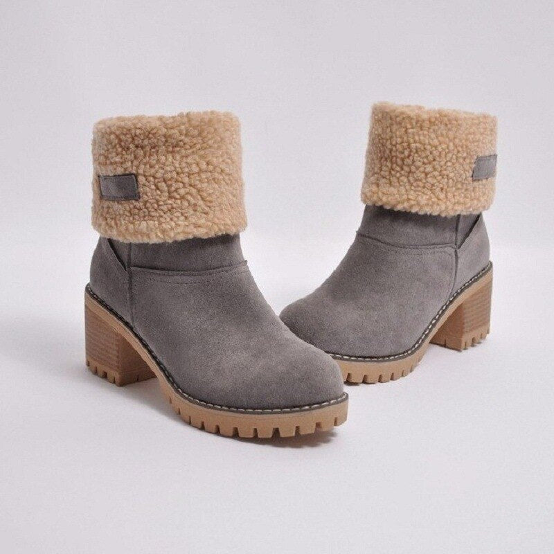 Damen Winterstiefel gefüttert rutschfest warm bequem langlebig
