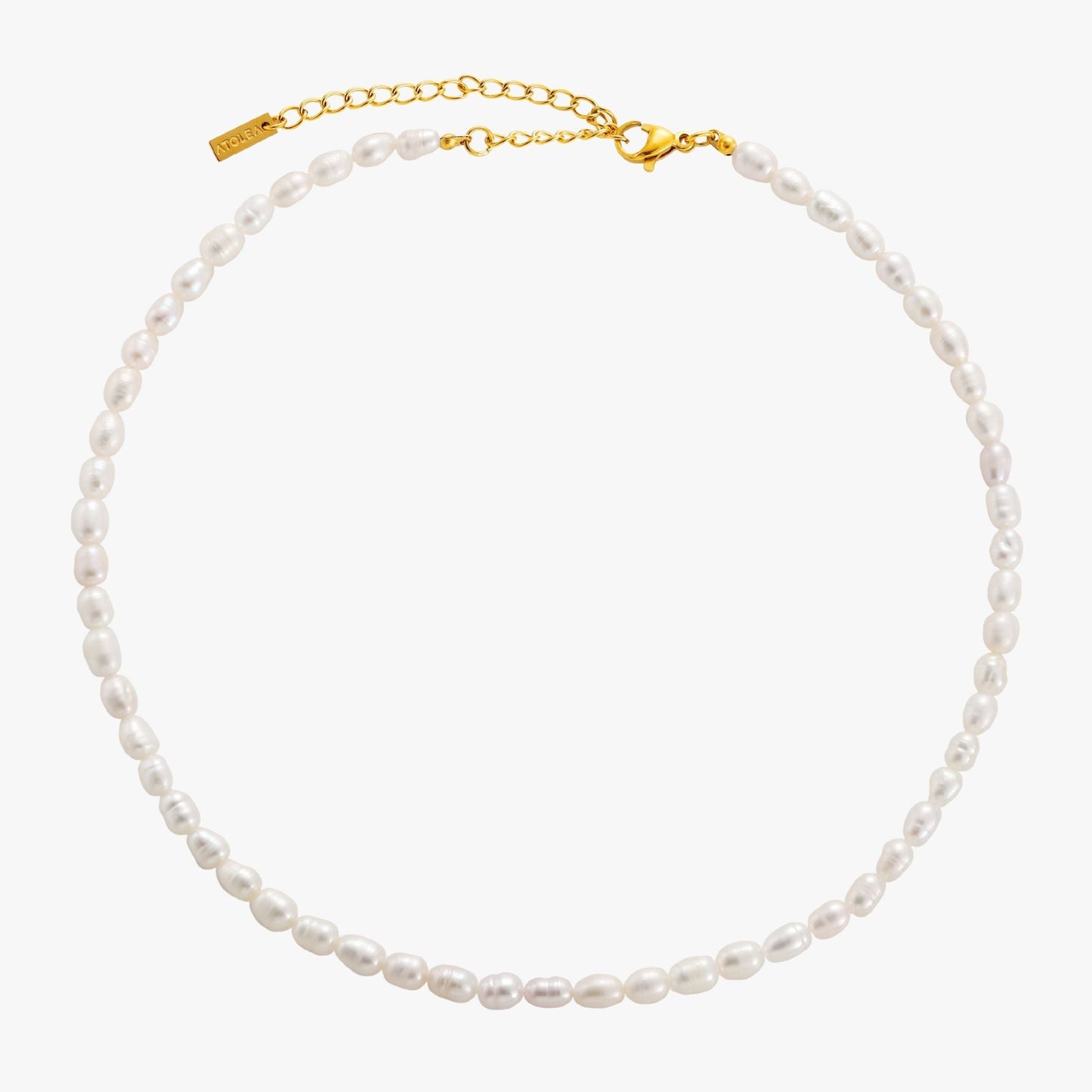 Damen Perlen Choker Gold mit echten Süßwasserperlen Edelstahl wasserfest verstellbare Halskette