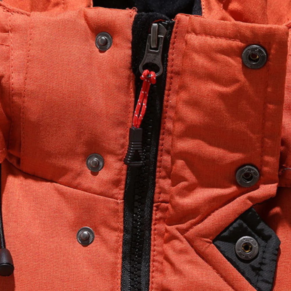 Herren Winterjacke Regular Fit Daunen Optik Warm Wasserabweisend Winddicht Kapuze Outdoor Alltag