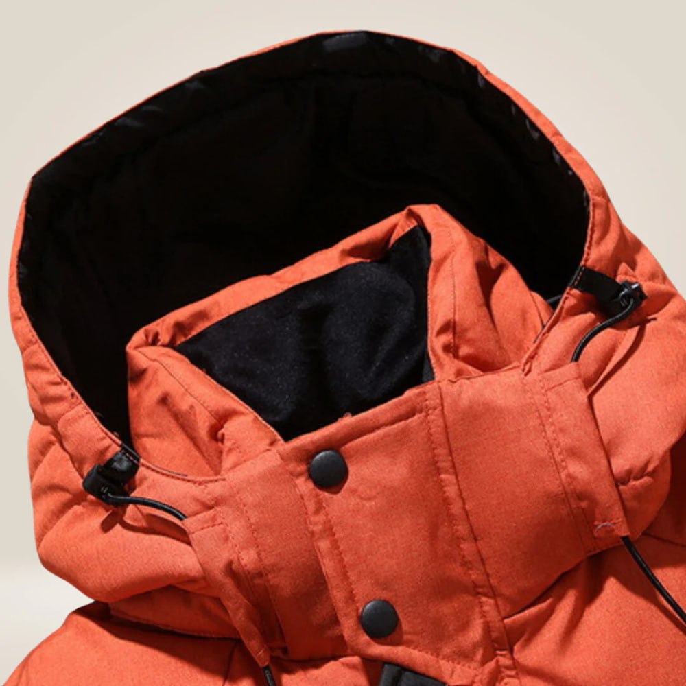 Herren Winterjacke Regular Fit Daunen Optik Warm Wasserabweisend Winddicht Kapuze Outdoor Alltag