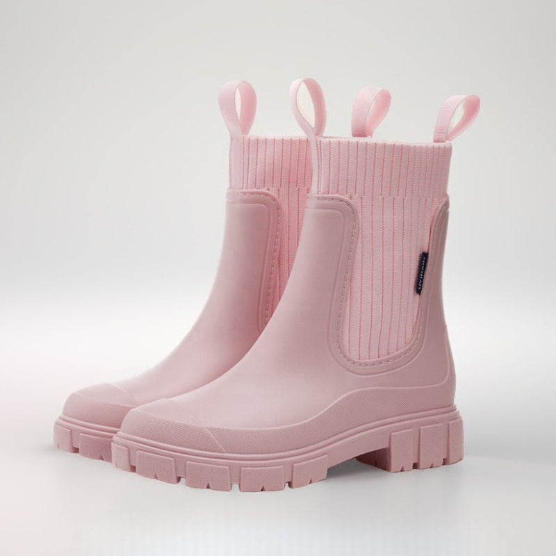 Damen Gummistiefel halbhoch wasserdicht rutschfest bequem