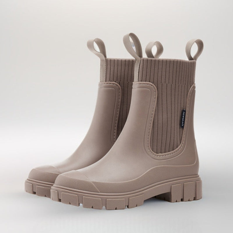 Damen Gummistiefel halbhoch wasserdicht rutschfest bequem