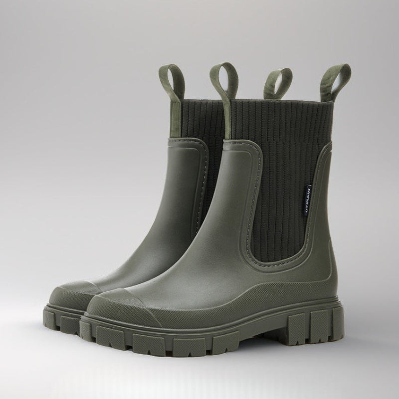 Damen Gummistiefel halbhoch wasserdicht rutschfest bequem