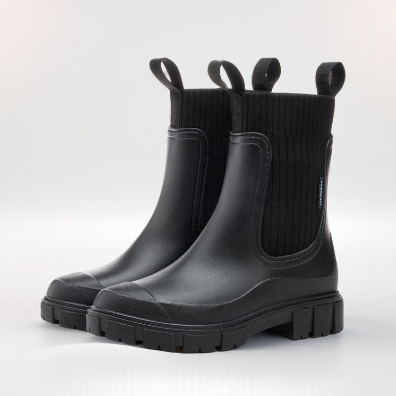 Damen Gummistiefel halbhoch wasserdicht rutschfest bequem