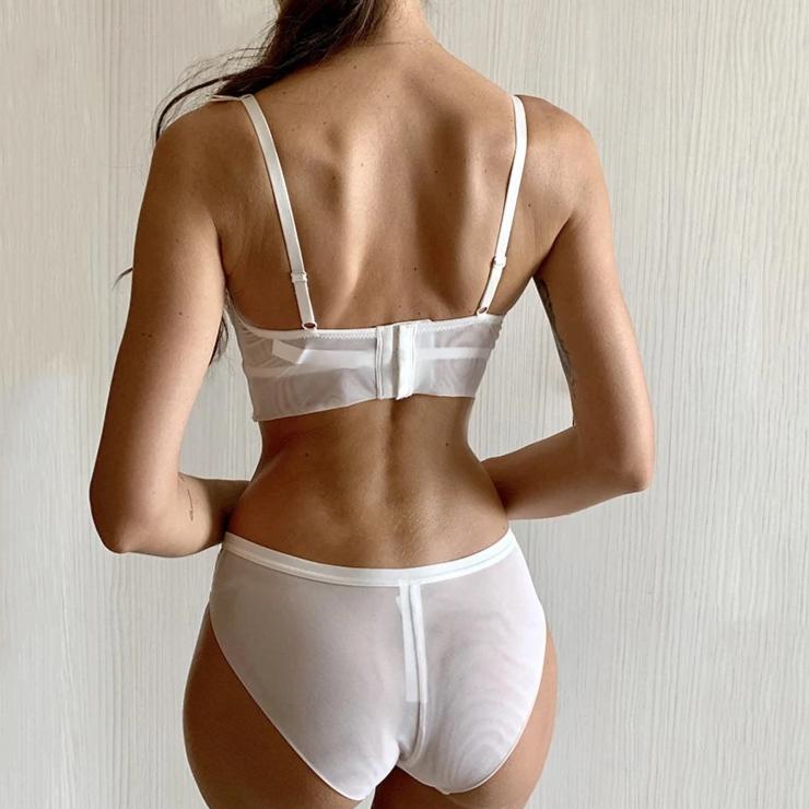 Damen Push-up Unterwäsche Set BH Slip figurformend atmungsaktiv elastisch