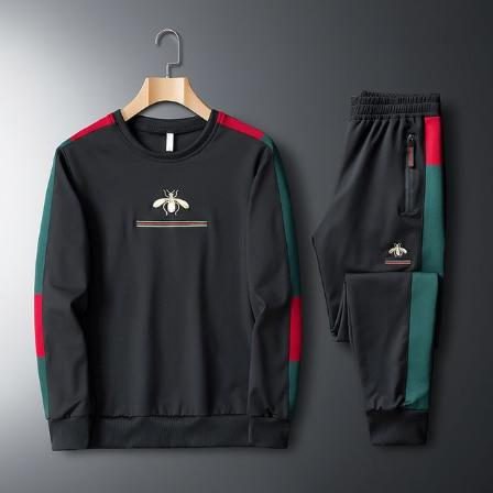 Herren Trainingsanzug Set Rundhals Slim Fit elastischer Bund bequem