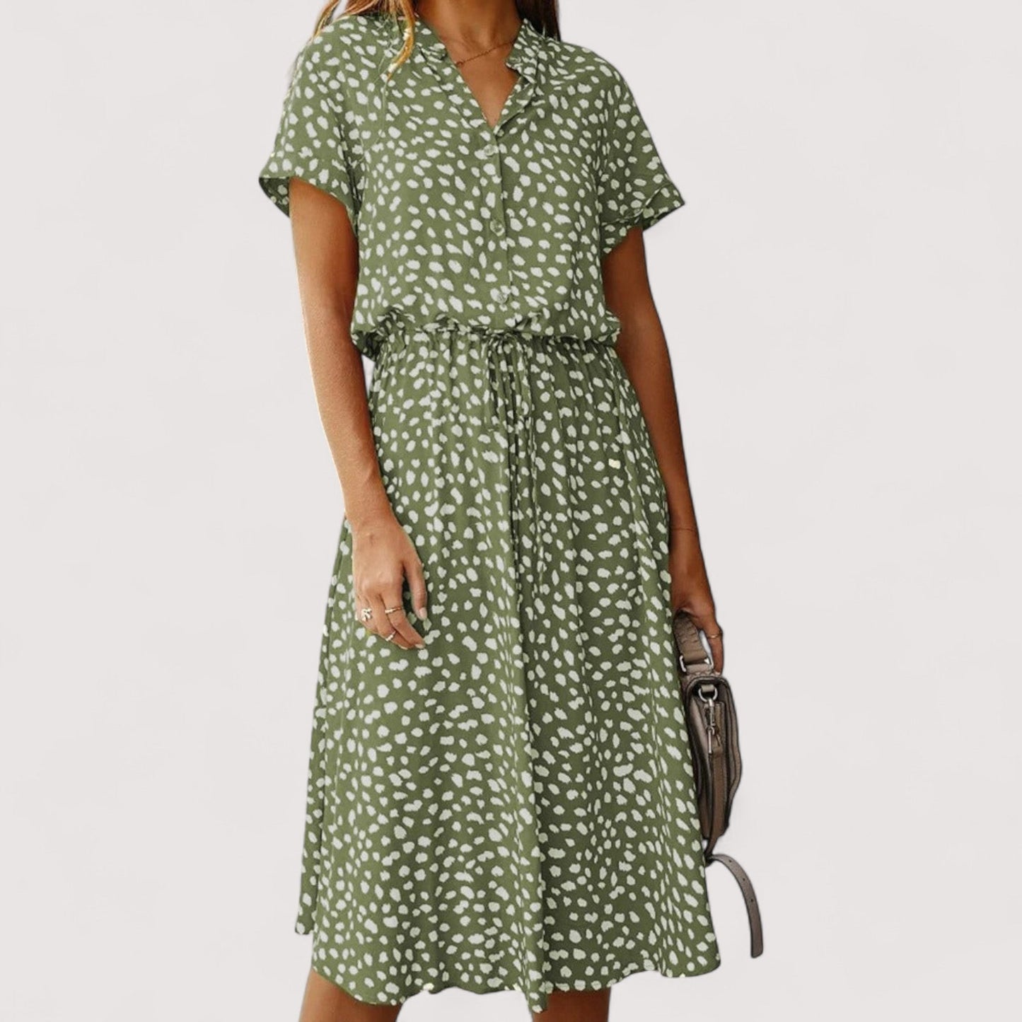 Damen Sommerkleid gemustert locker Passform leicht atmungsaktiv vielseitig bequem