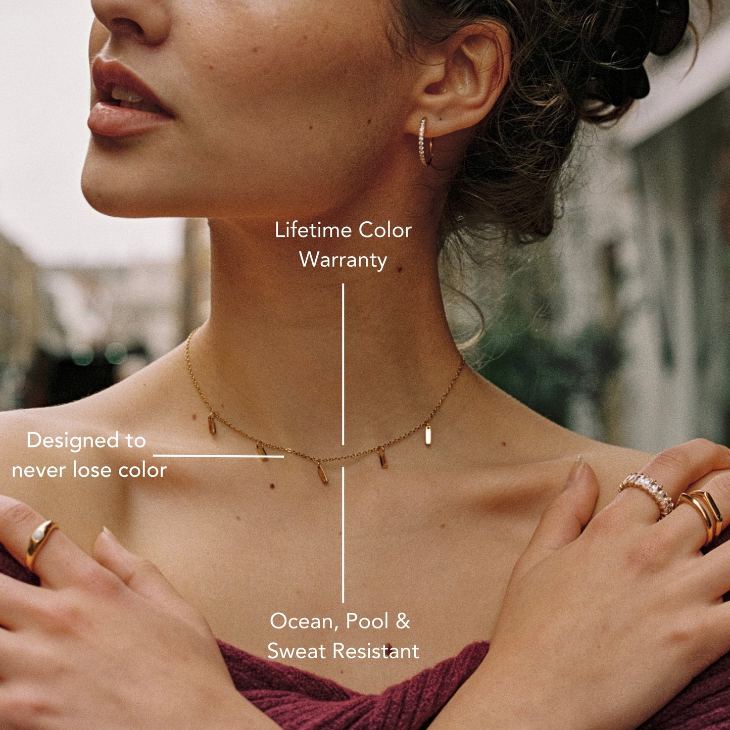 Damen Choker Halskette mit grünem Smaragdoptik Anhänger aus Edelstahl