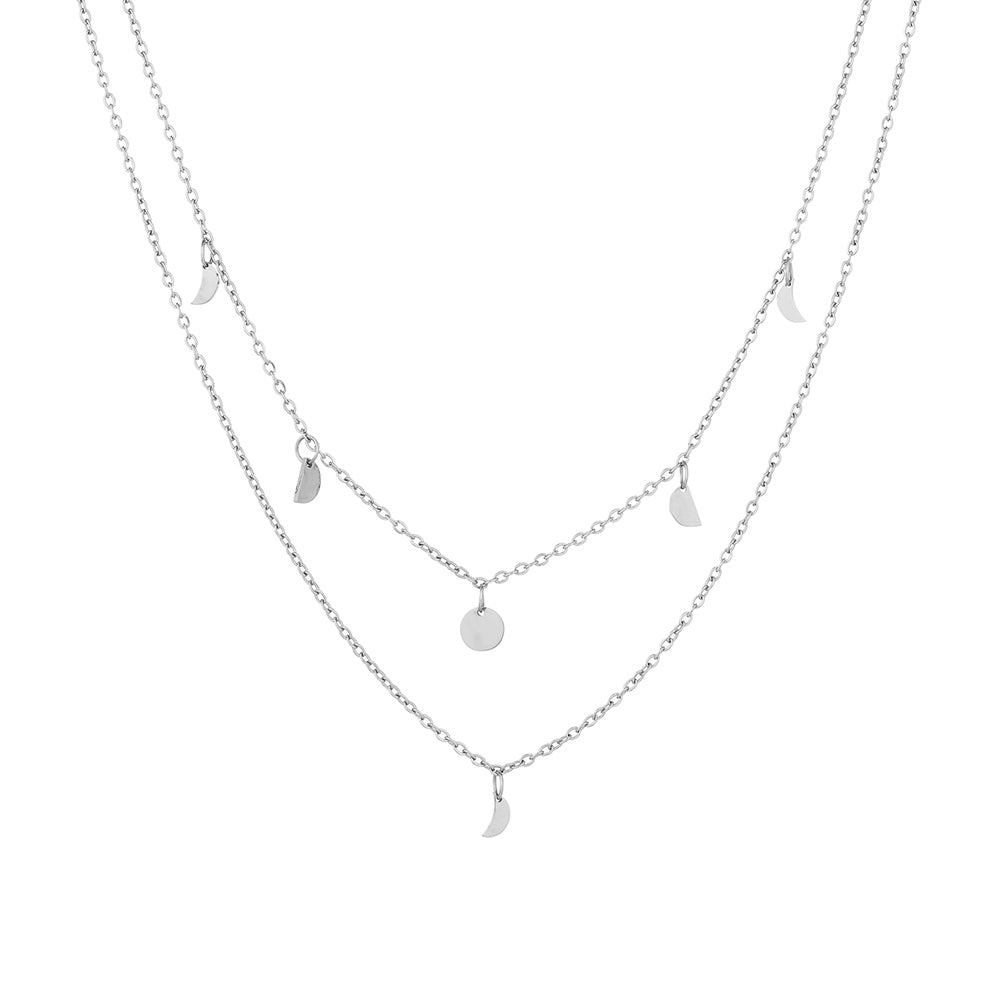 Damen Layering Halskette Gold Mehrreihig Boho Edelstahl 18K PVD Verstellbarer Halsschmuck