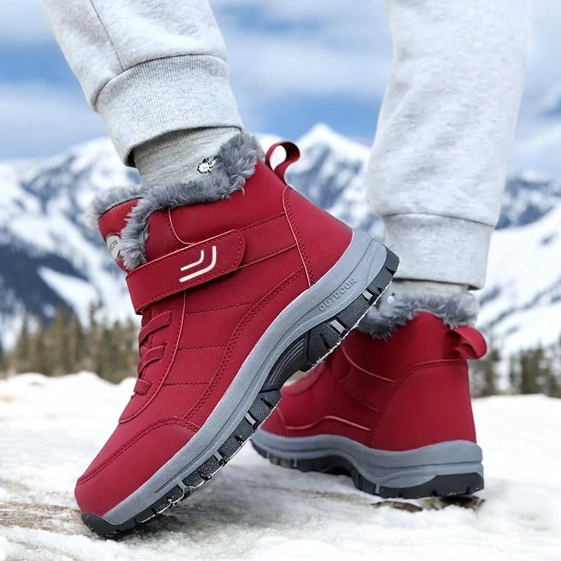 Unisex Winterstiefel gefüttert rutschfest breite Zehenbox Klettverschluss wasserabweisend