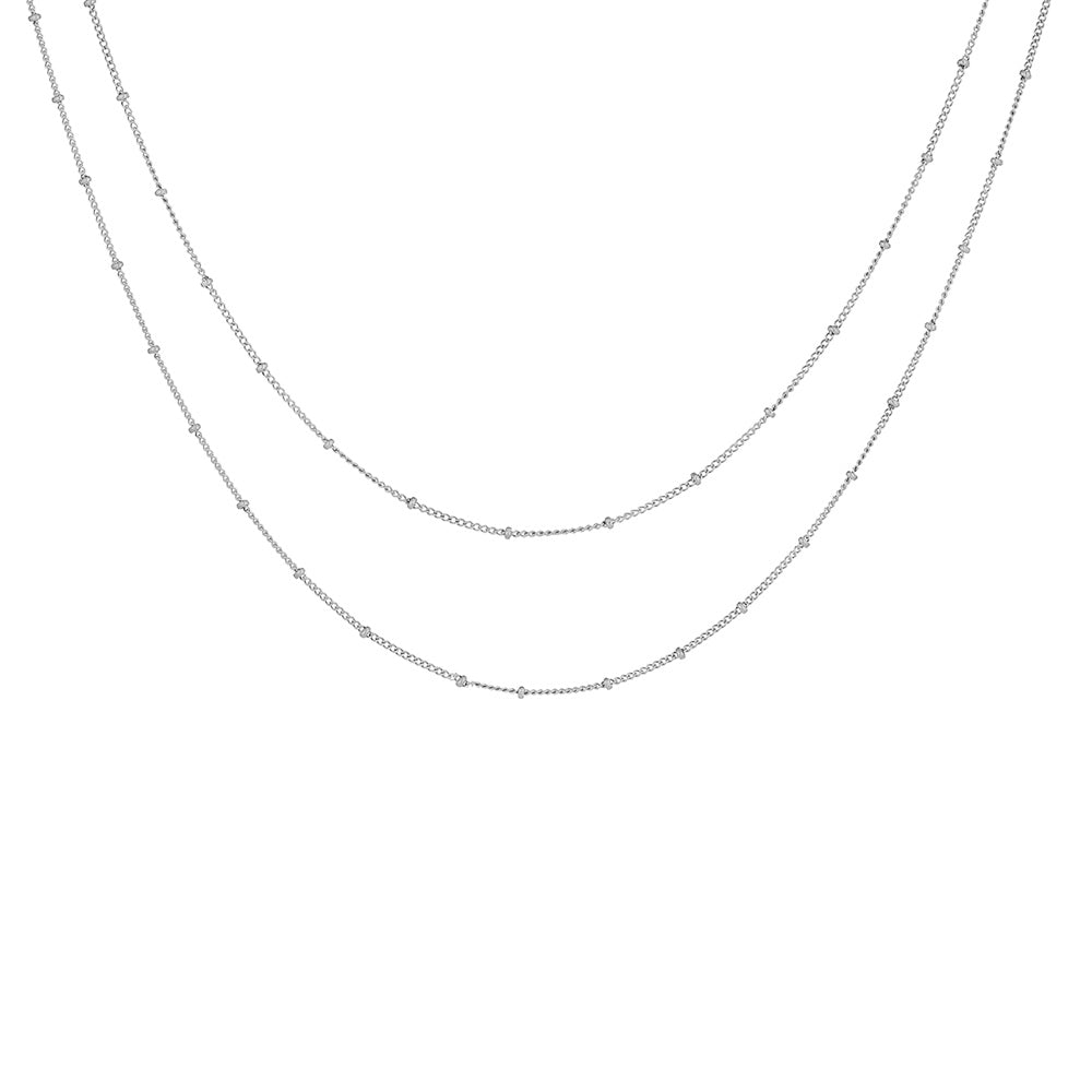 Damen Halskette Gold doppellagig verstellbar Edelstahl wasserfest Layering Kette