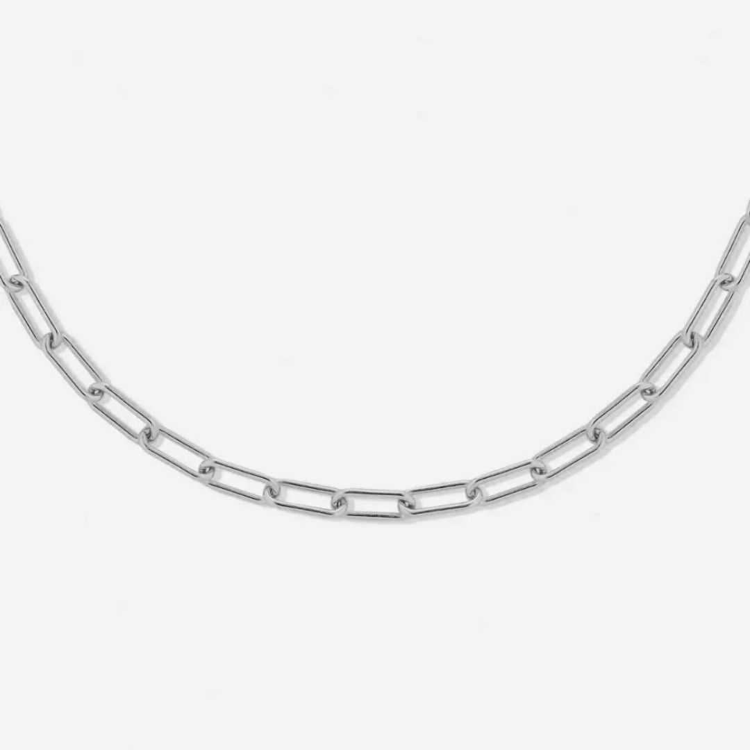 Damen Paperclip Choker Gold, Gliederkette 3 mm, verstellbar, wasserfest, hypoallergen, Halskette