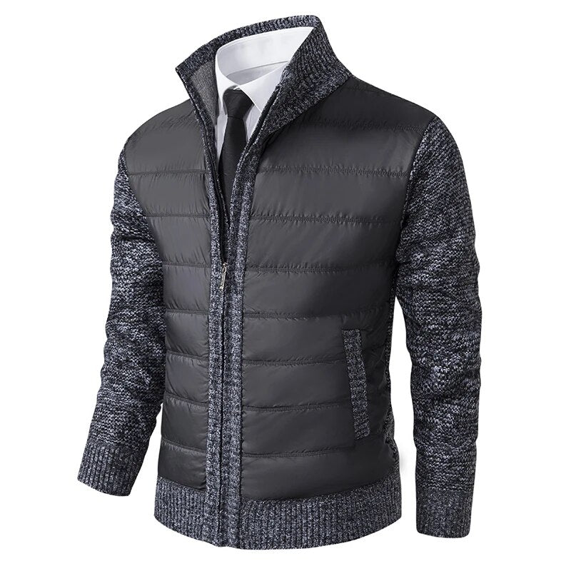 Herren Jacke Regular Fit Hoher Kragen Warm Winter Casual Alltag Reißverschluss Komfort