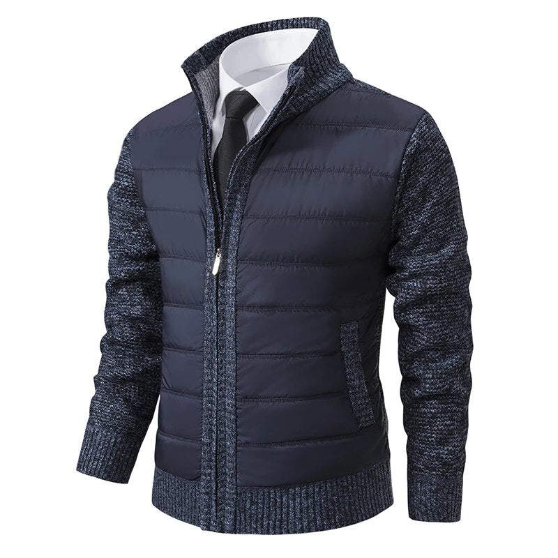 Herren Jacke Regular Fit Hoher Kragen Warm Winter Casual Alltag Reißverschluss Komfort
